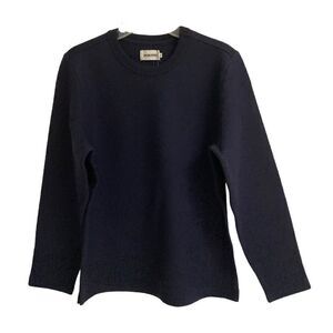 Taylor Stitch The Weekend Crewneck pull over Navy Boiled Wool Sweater